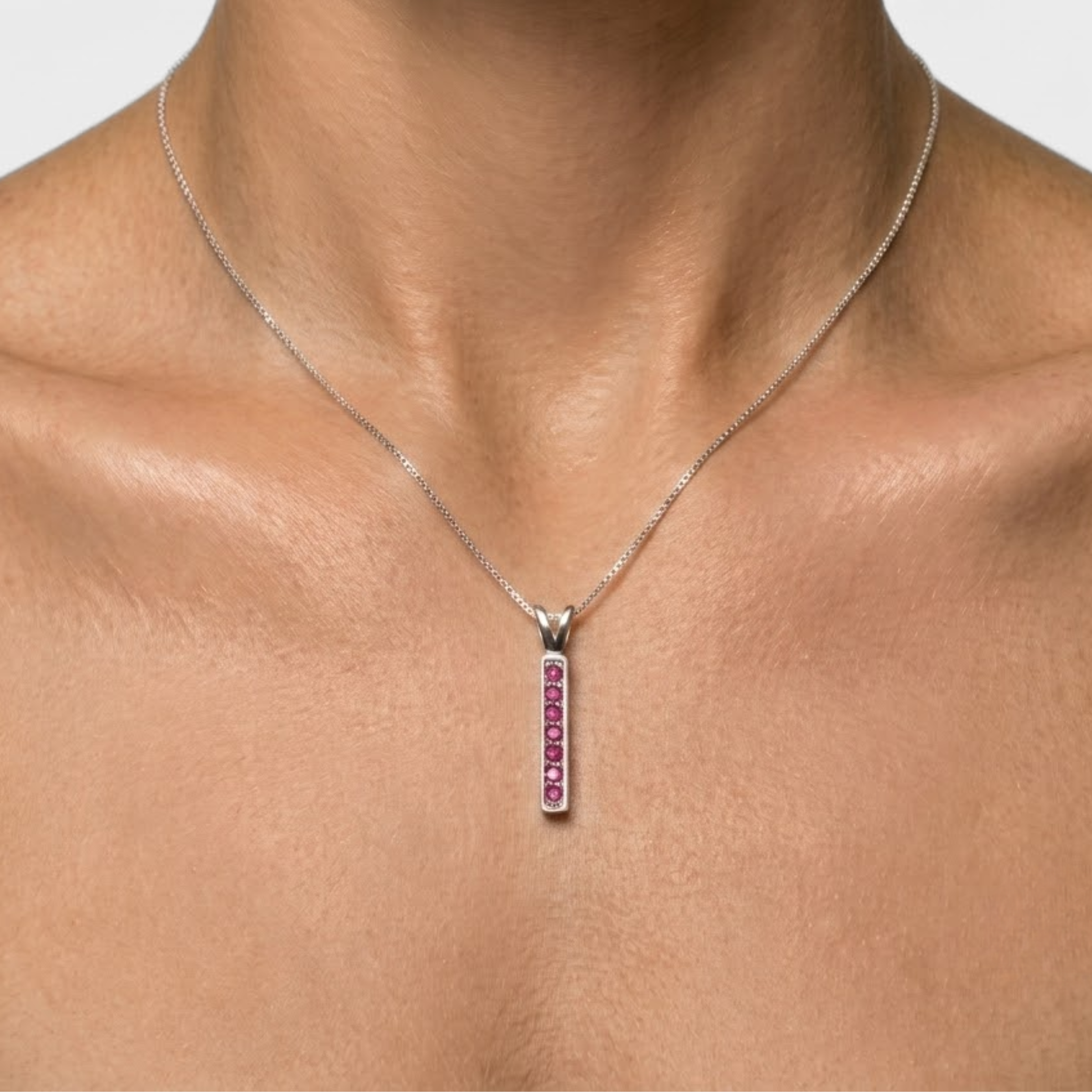Elegant 925 Sterling Silver Natural Ruby Pendant, perfect birthday gift for July, symbolizing nobility and passion.