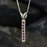 Vertical Ruby Pendant - Natural Ruby Necklace - Layering Necklace