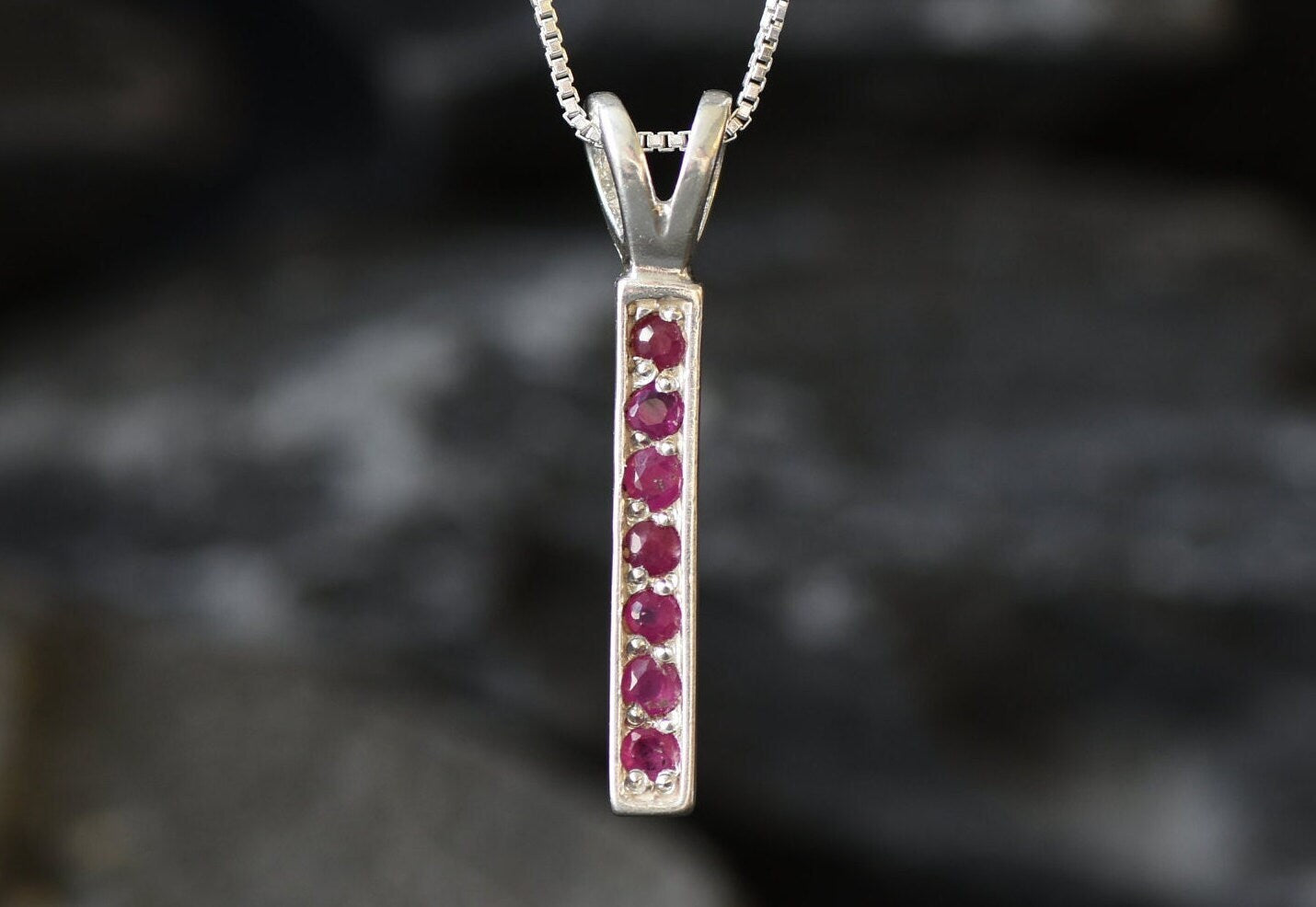 Elegant 925 Sterling Silver Natural Ruby Pendant, perfect birthday gift for July, symbolizing nobility and passion.