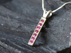 Natural Ruby Pendant made in 925 Sterling Silver with Round Natural Red Ruby in Channel-Set setting, July Birthstone gift idea, symbolizes nobility, purity, and passion, ideal for everyday wear and perfect for birthday gifting and special occasions.