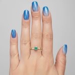 Elegant 18k Gold Vermeil Emerald Ring featuring a Round Natural Green Emerald, perfect for May birthdays and everyday elegance.