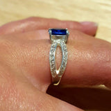 Blue Sapphire Ring - Vintage Sapphire Ring, Blue Promise Ring