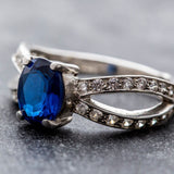 Blue Sapphire Ring - Vintage Sapphire Ring, Blue Promise Ring