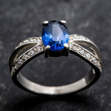 Blue Sapphire Ring - Vintage Sapphire Ring, Blue Promise Ring