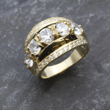 Gold Diamond Ring - Chunky Diamond Ring - Statement Diamond Ring