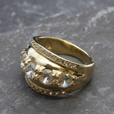 Gold Diamond Ring - Chunky Diamond Ring - Statement Diamond Ring