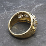 Gold Diamond Ring - Chunky Diamond Ring - Statement Diamond Ring