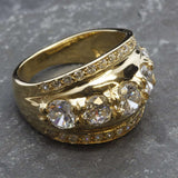 Gold Diamond Ring - Chunky Diamond Ring - Statement Diamond Ring