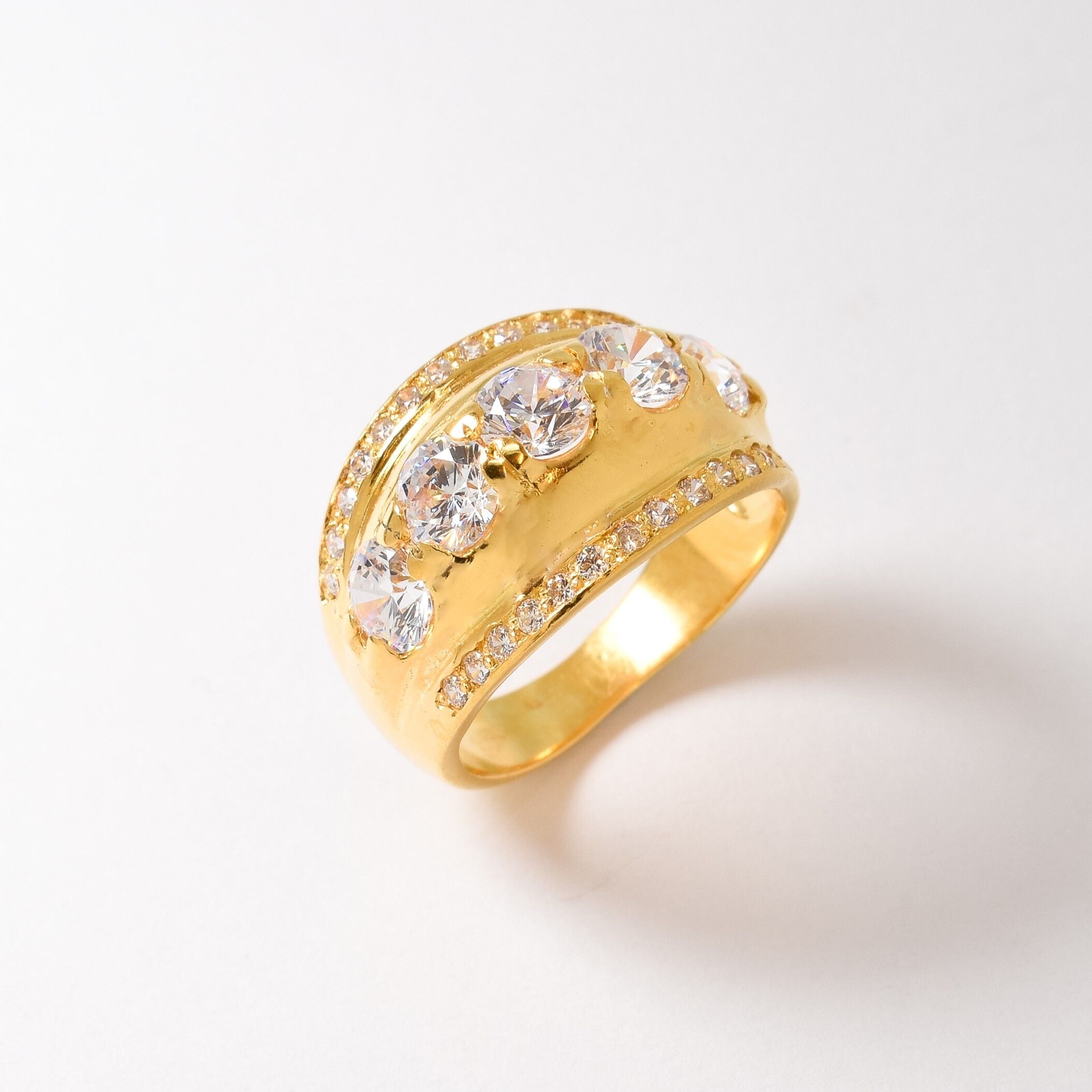 Unique Diamond Ring, Created Diamond Ring, Sparkly Ring, Diamond Ring, Vintage Ring, Wide Ring Design, Zircon Ring, Solid Silver, Diamond(1)