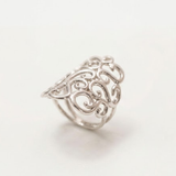 Large Swirl Ring - Silver Swirl Ring - Large Ornament Ring