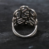 Large Swirl Ring - Silver Swirl Ring - Large Ornament Ring