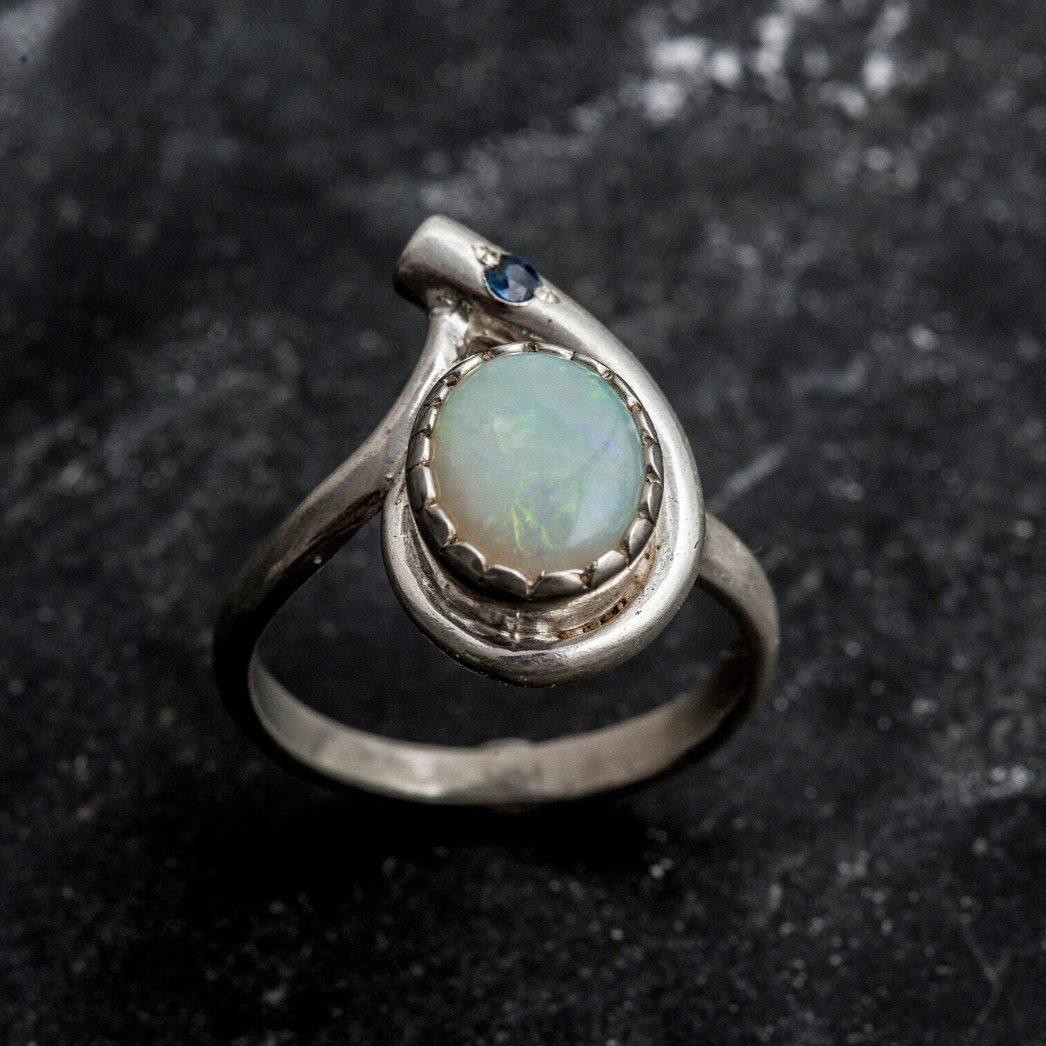 Stylish 925 Sterling Silver ring set with Natural Australian Opal, a meaningful gift for October birthdays and special occasions.
