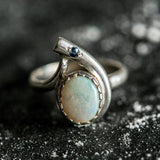 Charming 925 Sterling Silver ring adorned with Natural Australian Opal, symbolizes hope and purity, ideal for daily wear.