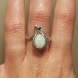 Opal Ring, Natural Opal Ring, Fire Opal Ring, October Birthstone, Antique Ring, Teardrop Ring, Vintage Ring, Sterling Silver Ring, Sapphire