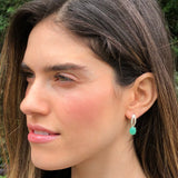 Drop Emerald Earrings - Long Green Earrings - Unique Oval Earrings