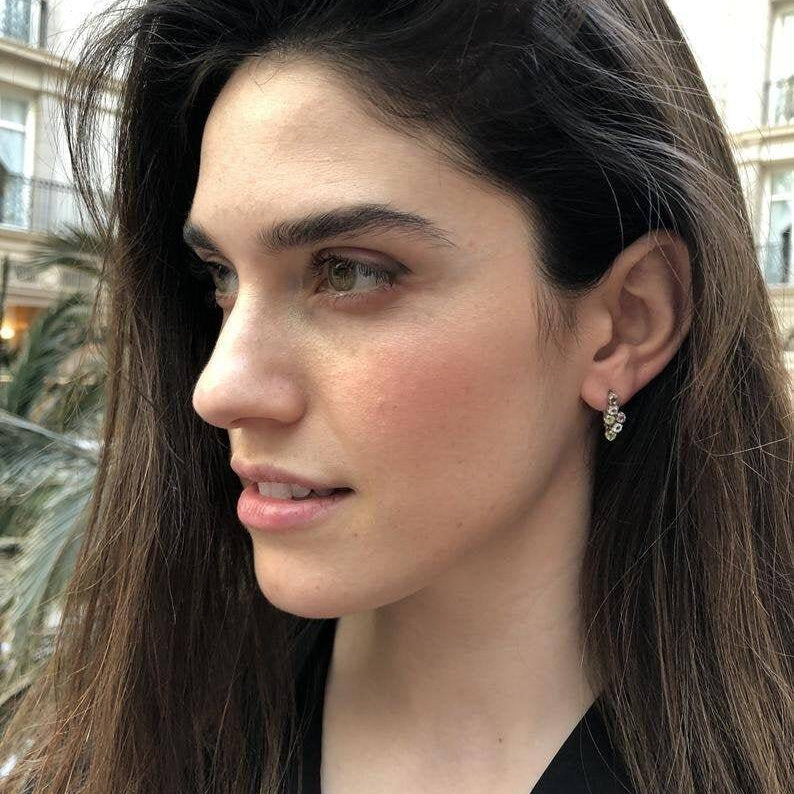 Fire Opal Earrings, Ethiopian Opal, October Birthstone, Dainty Opal Earrings, October Earrings, Opal Studs, Vintage Studs, Silver Earrings