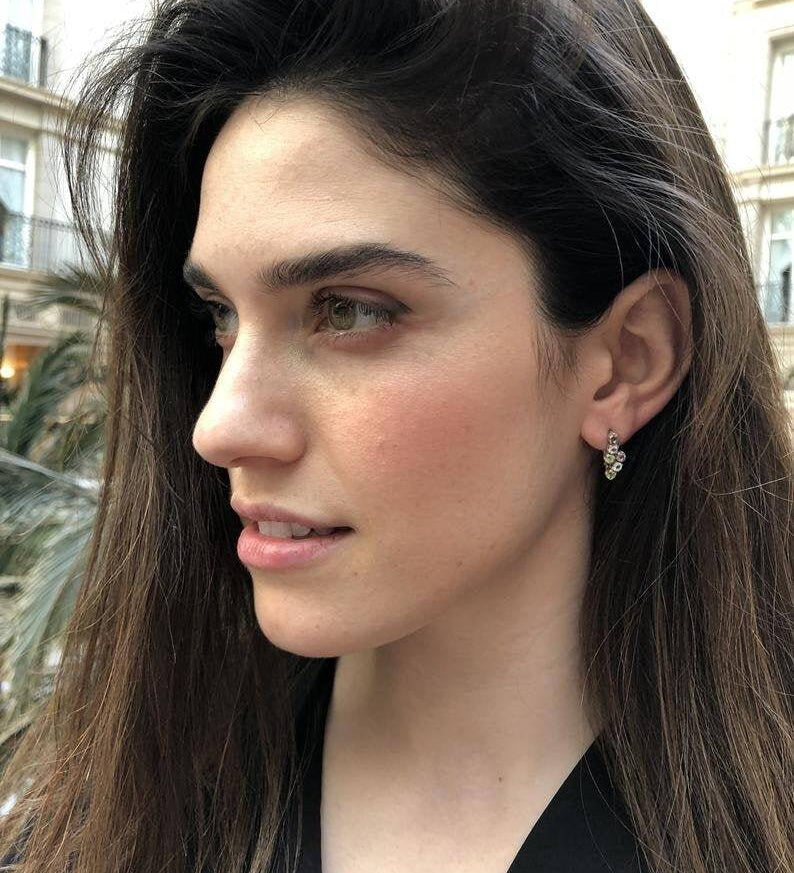 Fire Opal Earrings, Ethiopian Opal, October Birthstone, Dainty Opal Earrings, October Earrings, Opal Studs, Vintage Studs, Silver Earrings