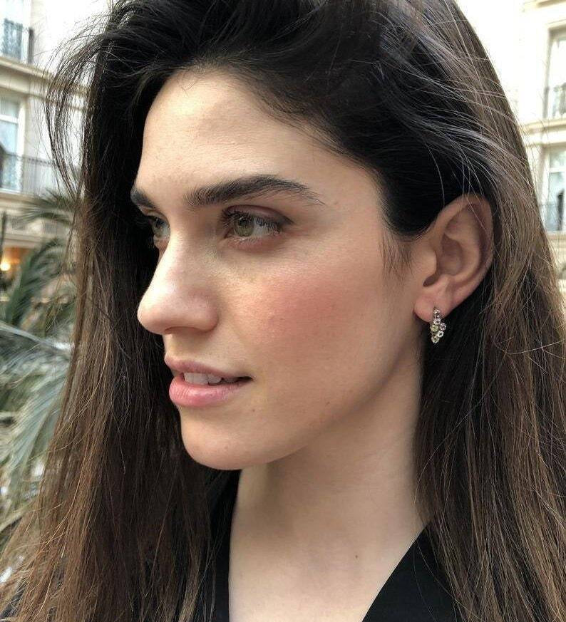 Fire Opal Earrings, Ethiopian Opal, October Birthstone, Dainty Opal Earrings, October Earrings, Opal Studs, Vintage Studs, Silver Earrings(1)