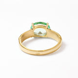 Chic Emerald Ring in 18k Gold Vermeil with Oval Created Green Emerald, a thoughtful May birthday gift for someone special.