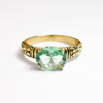 Stunning Emerald Ring in 18k Gold Vermeil with Oval Created Green Emerald, a beautiful gift for May birthdays.