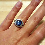 Genuine Kyanite, Blue Kyanite Ring, Natural Kyanite, Vintage Blue Rings, Deep Blue Stone, Unique Ring Design, Solid Silver Ring, Kyanite