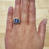 Genuine Kyanite, Blue Kyanite Ring, Natural Kyanite, Vintage Blue Rings, Deep Blue Stone, Unique Ring Design, Solid Silver Ring, Kyanite