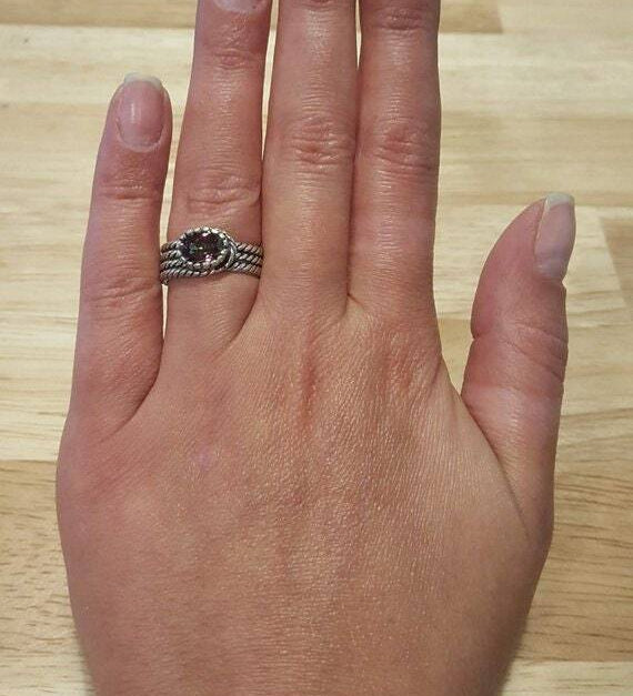 Silver Rope Ring, Moonstone Ring, Rainbow Moonstone, Vintage Rings, June Birthstone, Natural Moonstone, Thick Silver Ring, Solid Silver Ring