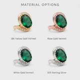 Crafted from 925 Sterling Silver, this oval Created Green Emerald ring is a beautiful May birthstone gift for any occasion.