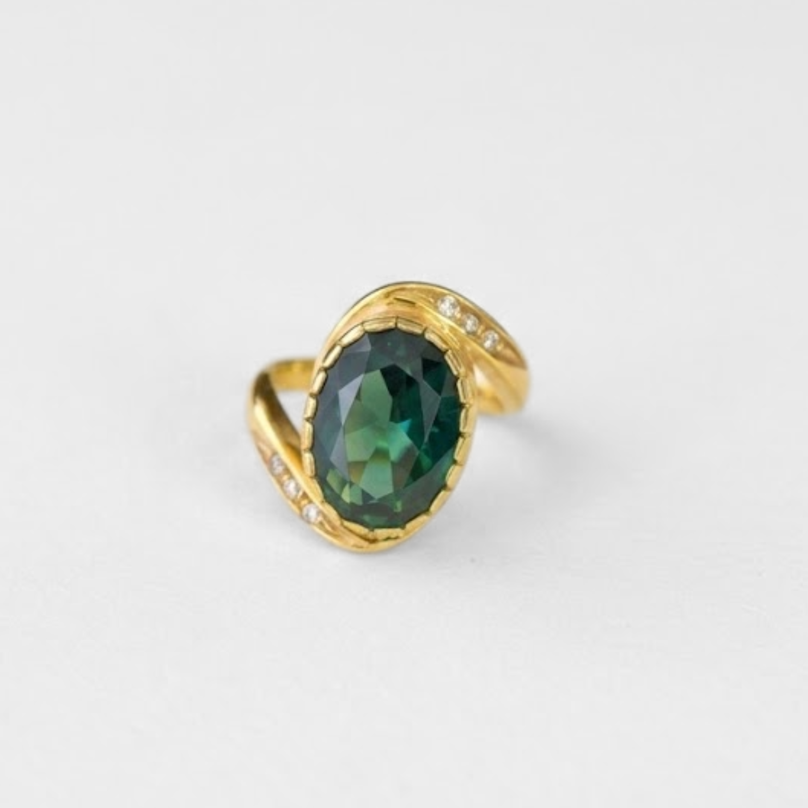 Created Emerald Ring made in 18k Gold Vermeil with Oval Created Green Emerald in Prong setting, May Birthstone gift idea, symbolizes, ideal for everyday wear and perfect for birthday gifting and special occasions.