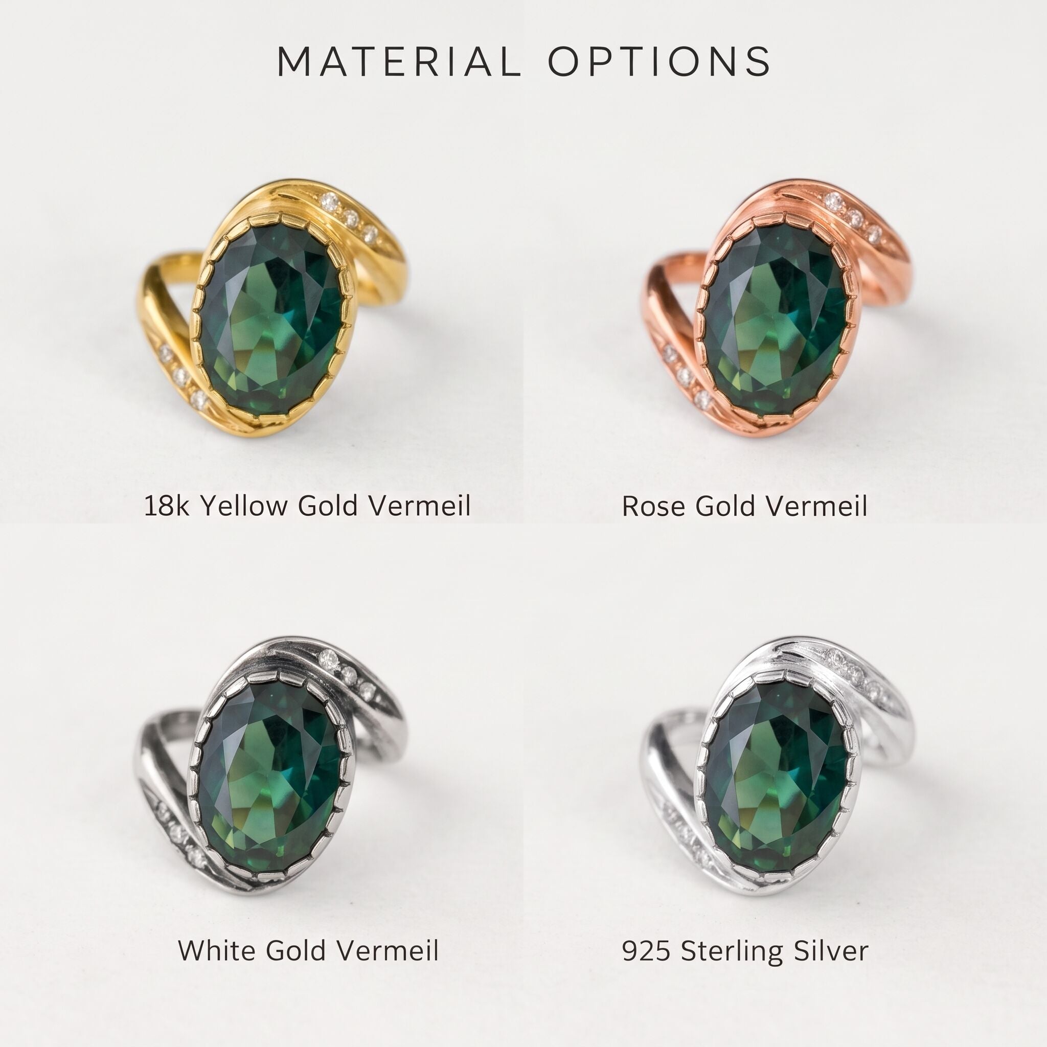 Stunning Created Emerald Ring in 18k Gold Vermeil, an exquisite May birthday gift for celebrating special moments.