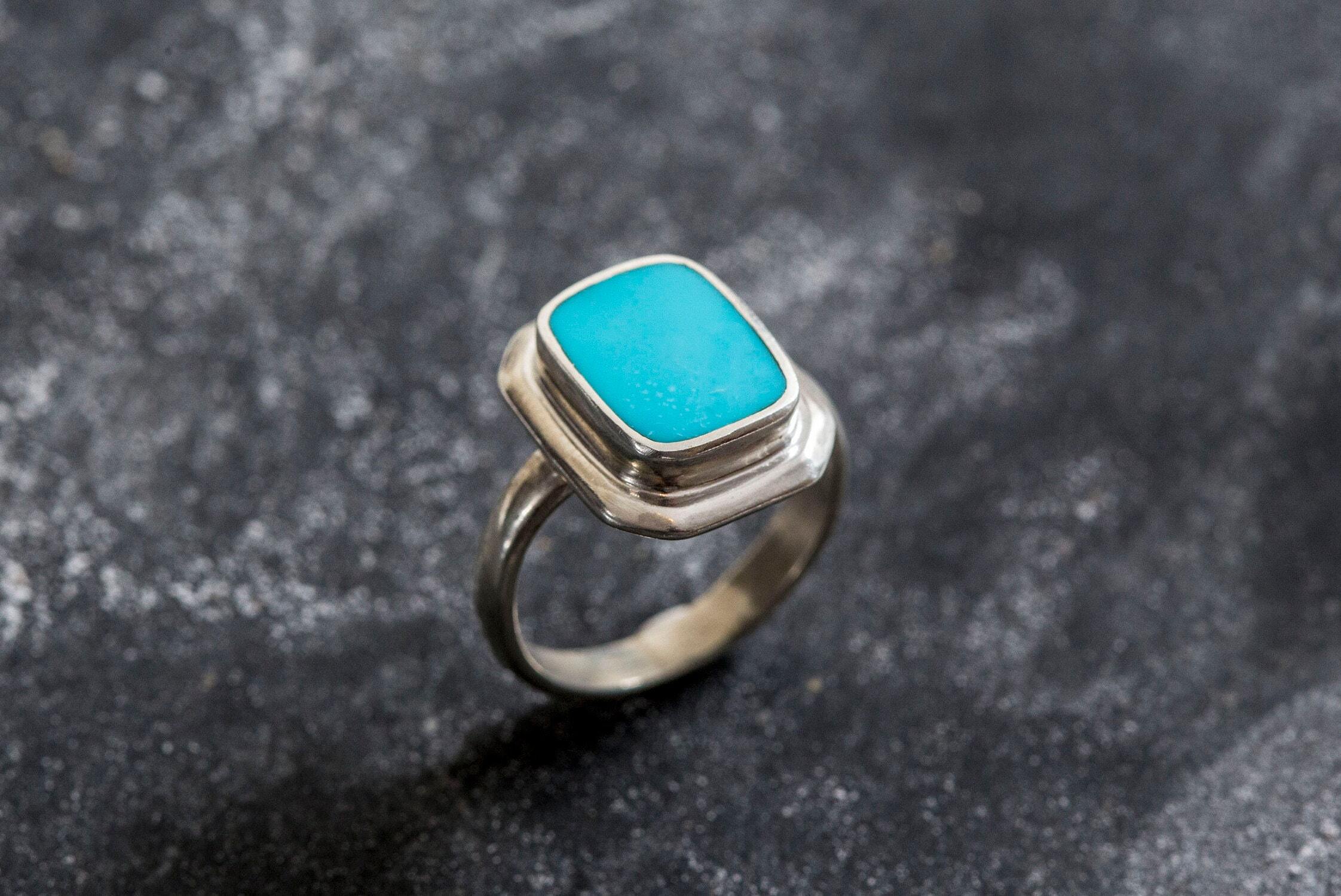 Turquoise Ring, Natural Turquoise, Sleeping Beauty, Sleeping Beauty Ring, December Birthstone, Real Turquoise, Solid Silver Ring, Turquoise