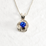 Created Sapphire Pendant made in 925 Sterling Silver with Round Created Blue Sapphire in Prong setting, September Birthstone gift idea, symbolizes sincerity, truth, and faithfulness, ideal for everyday wear and perfect for birthday gifting and special occasions.
