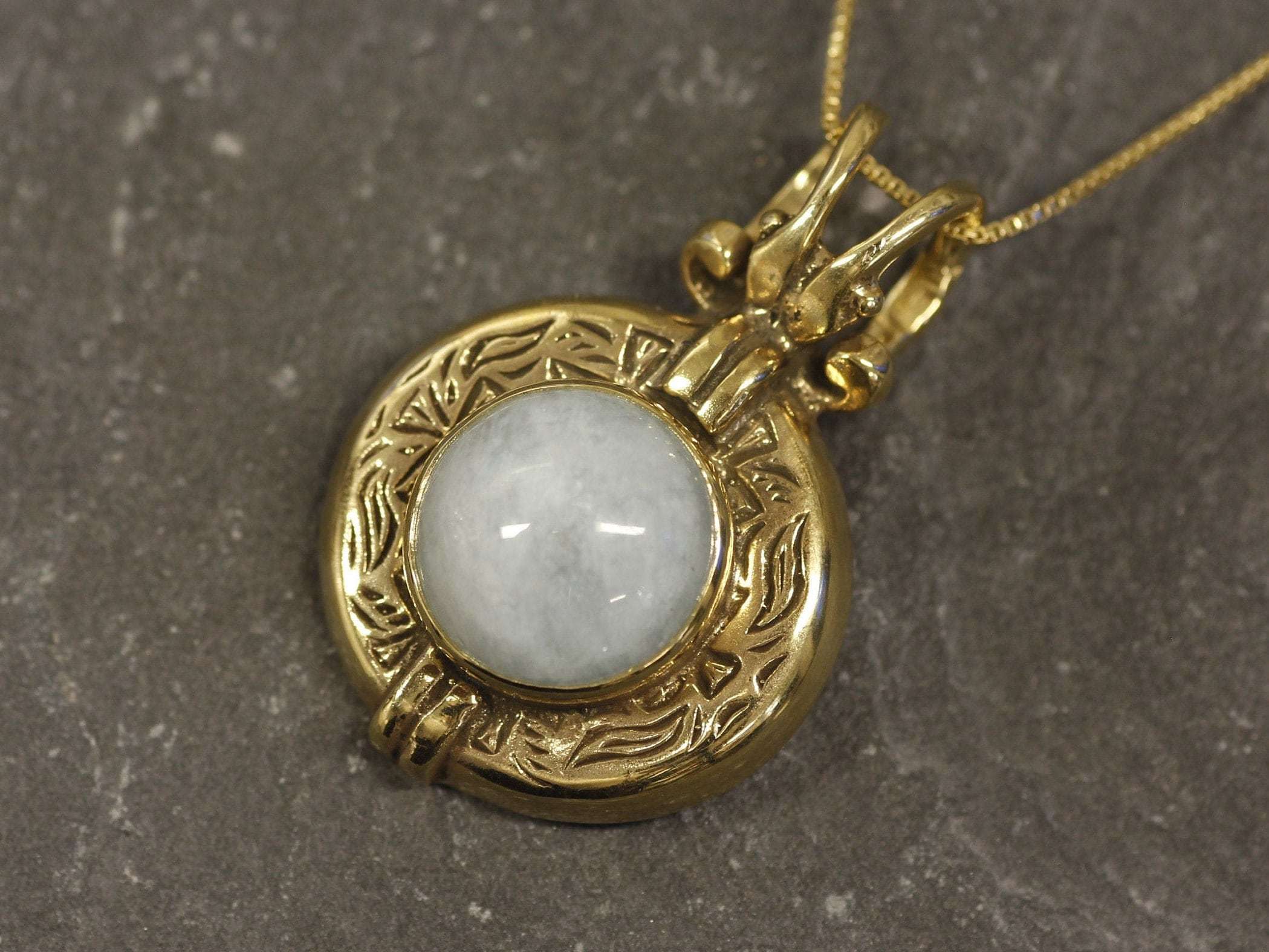 Aquamarine Pendant, Egyptian Jewelry, Natural Aquamarine, March Birthstone, Ancient Egypt Jewelry, Silver Pendant, Solid Silver, Pure Silver(1)