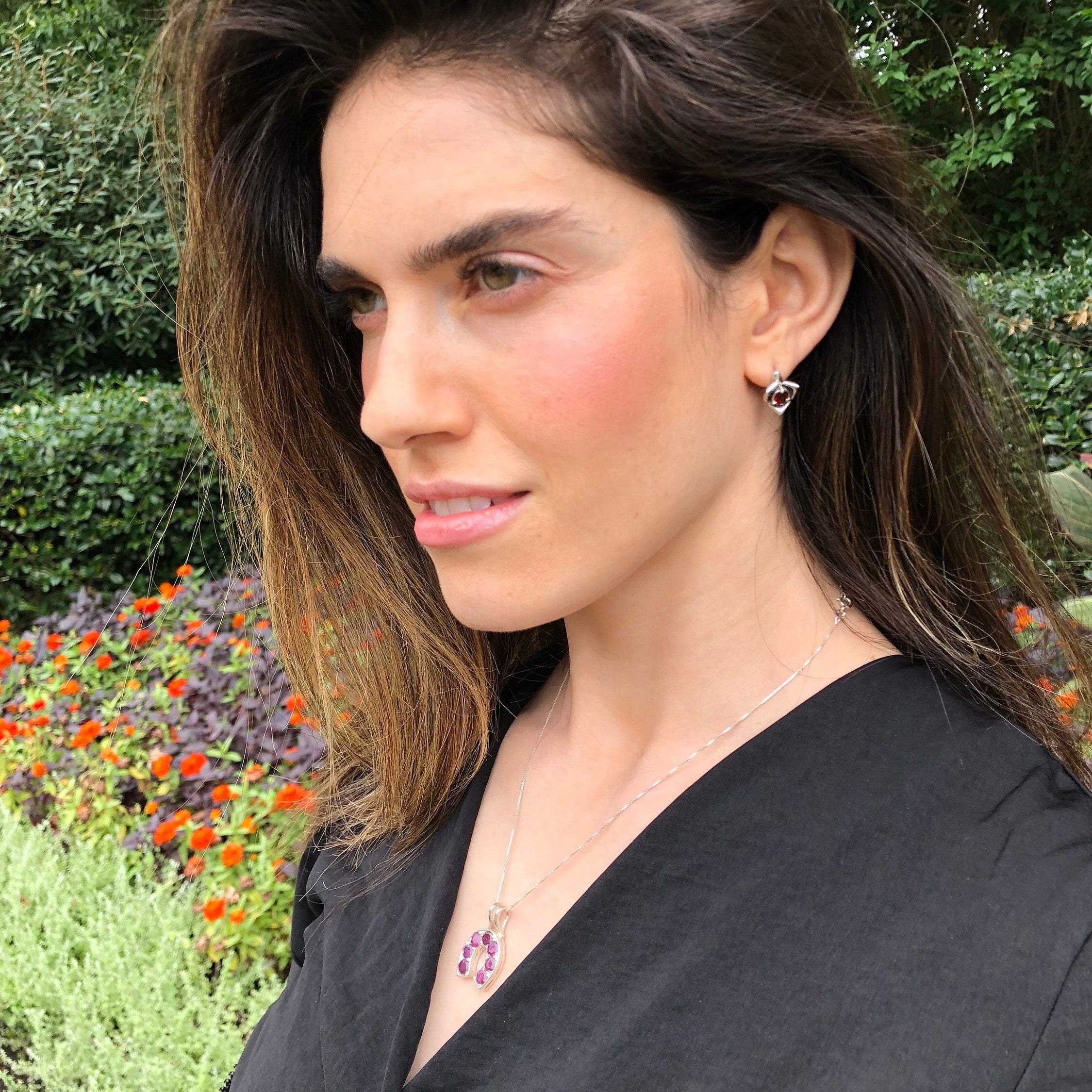 Elegant 925 Sterling Silver Ruby Pendant featuring a Round Natural Red Ruby, perfect for daily wear or special occasions.