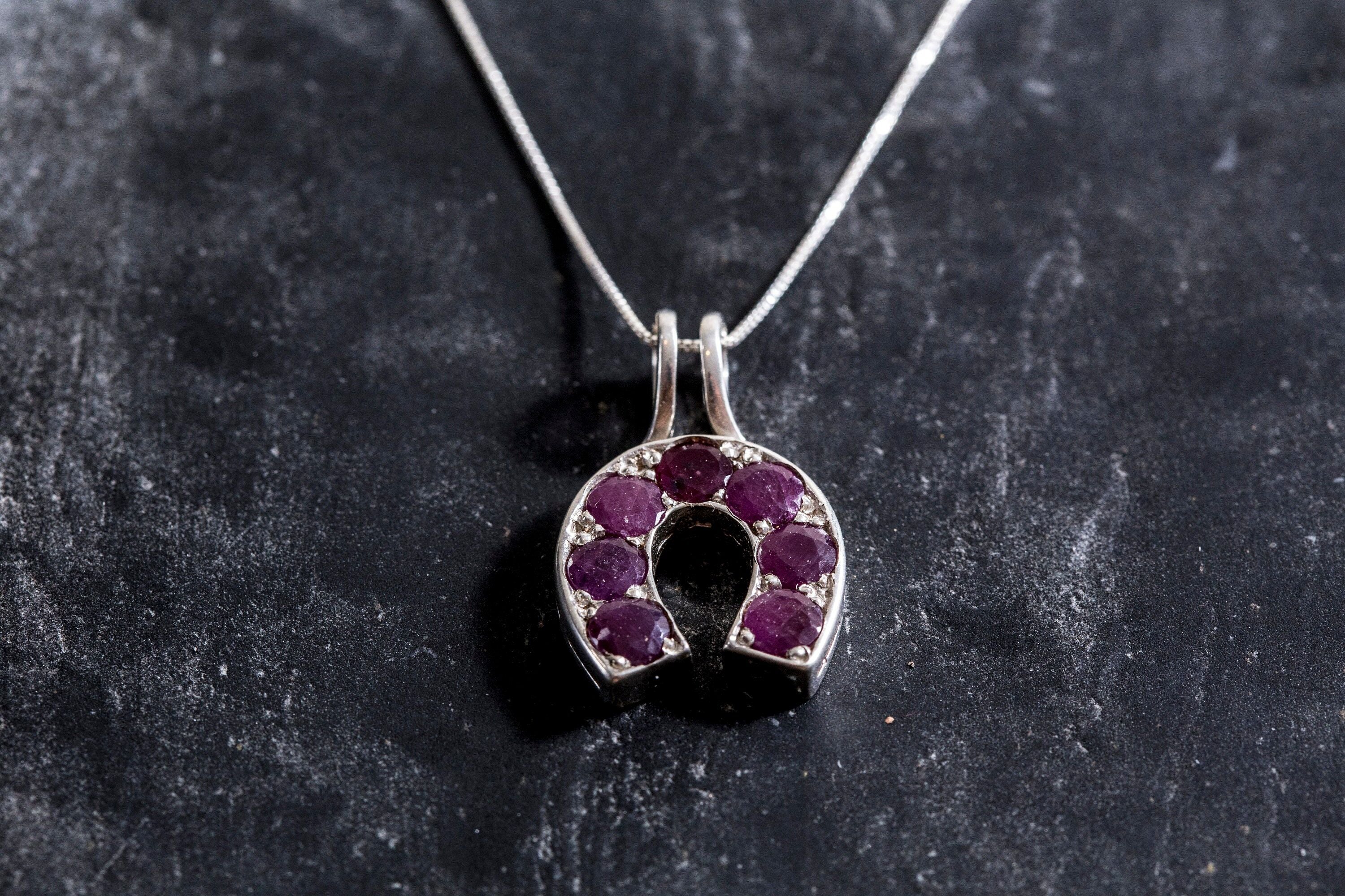 Natural Ruby Pendant made in 925 Sterling Silver with Round Natural Red Ruby in Prong setting, July Birthstone gift idea, symbolizes nobility, purity, and passion, ideal for everyday wear and perfect for birthday gifting and special occasions.