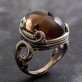 Smoky Topaz Ring - Statement Vintage Ring - Large Topaz Ring