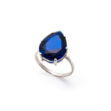 Blue Sapphire Ring - Vintage Sapphire Ring - Blue Teardrop Ring