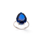 Blue Sapphire Ring - Vintage Sapphire Ring - Blue Teardrop Ring