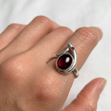 Garnet Statement Ring - Teardrop Garnet Ring - January Birthstone Ring