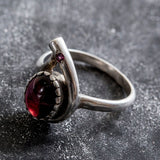 Garnet Statement Ring - Teardrop Garnet Ring - January Birthstone Ring
