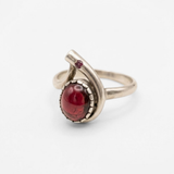 Garnet Statement Ring - Teardrop Garnet Ring - January Birthstone Ring