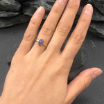 Tanzanite Ring, Natural Tanzanite, December Birthstone, Purple Solitaire Ring, Purple Ring, Dainty Ring, Vintage Ring, Tanzanite, 925 Silver(1)