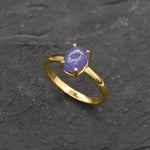 Tanzanite Ring, Natural Tanzanite, December Birthstone, Purple Solitaire Ring, Purple Ring, Dainty Ring, Vintage Ring, Tanzanite, 925 Silver(1)