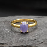 Tanzanite Ring, Natural Tanzanite, December Birthstone, Purple Solitaire Ring, Purple Ring, Dainty Ring, Vintage Ring, Tanzanite, 925 Silver(1)