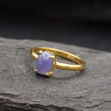 Tanzanite Ring, Natural Tanzanite, December Birthstone, Purple Solitaire Ring, Purple Ring, Dainty Ring, Vintage Ring, Tanzanite, 925 Silver(1)