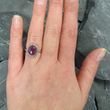 Red Ruby Vintage Ring - Oval Ruby Ring - Genuine Ruby Ring