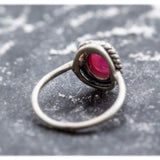 Red Ruby Vintage Ring - Oval Ruby Ring - Genuine Ruby Ring