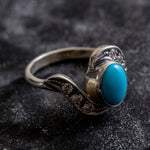 Turquoise Ring, Natural Turquoise, Vintage Ring, Arizona Turquoise, 2 Carats, Real Turquoise, Sleeping Beauty Turquoise, Solid Silver Ring