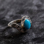 Turquoise Ring, Natural Turquoise, Vintage Ring, Arizona Turquoise, 2 Carats, Real Turquoise, Sleeping Beauty Turquoise, Solid Silver Ring