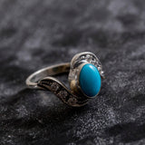 Turquoise Ring, Natural Turquoise, Vintage Ring, Arizona Turquoise, 2 Carats, Real Turquoise, Sleeping Beauty Turquoise, Solid Silver Ring